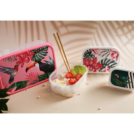A set of containers of food shares “Tropics”, 3 pcs: 150 ml, 500 ml, 1.2 l, rectangular-7