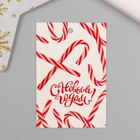 Cardboard "New Year's lollips" 4x6 cm