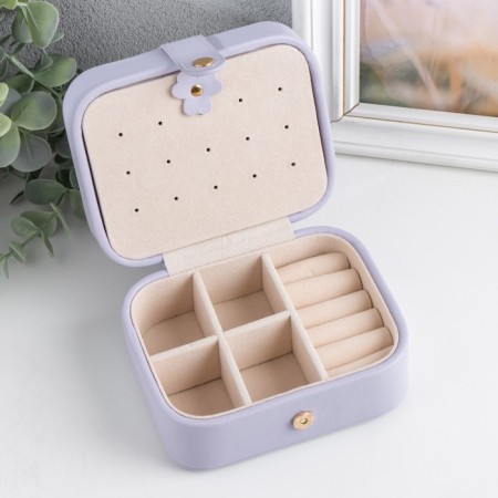 Casket to the leatherette for jewelry "Stygian matte" lilac 12x10x6.3 cm-2