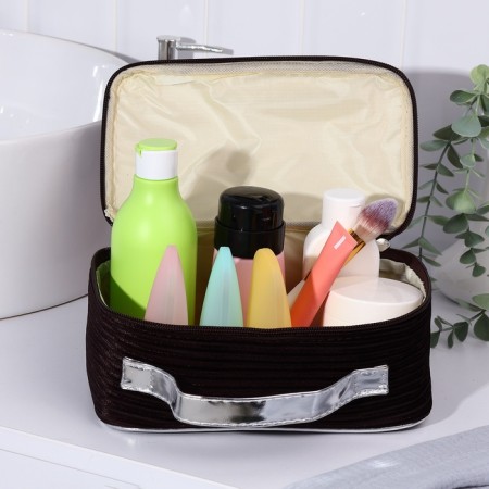 Lightning cosmetic bag, brown color-4