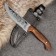 Caucasian knife, tourist "liver" with scabbard, steel - 40x13, waxed nut, 14 cm