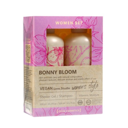 Gift set for women Vegan Lovestudio Bonny Bloom: gel, 300 ml + shampoo, 300 ml-3