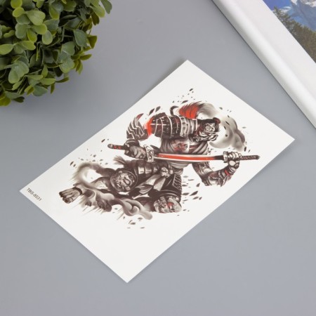 Tattoo on the body color "Warrior of fog" 12x19 cm-1
