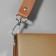 Genuine leather bag, adjustable, with carbines, 60 ± 2 cm × 2.5 cm, beige/silver color