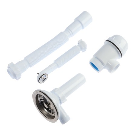 Siphon for sipi "Ani Plast" Grot A0142SA15, 3 1/2 "x40 mm, round overflows, corrugation 40x40/50 mm-5