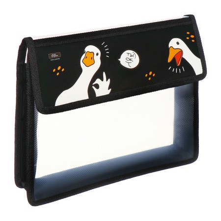 A5 notebook folder (230 x 190 x 50 mm), with Velcro valve, plastic/textiles, calligrata, "geese"-1