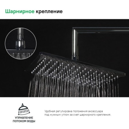 Shower watering can Iddis slide sli31cpi64, upper, rectangular, ABS plastic, chrome-4
