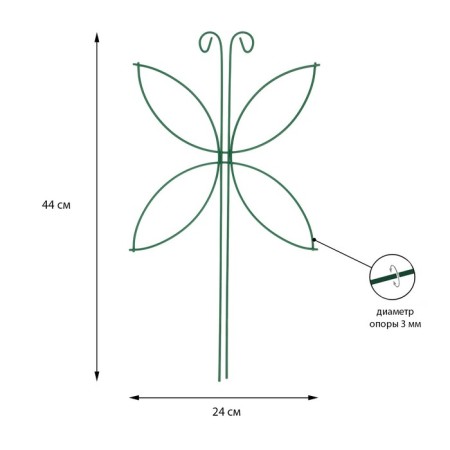 Shpalera, 44 × 24 × 0.3 cm, metal, green, "Moth"