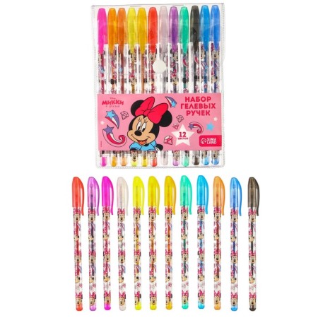 Ballpoint pen with sparkles, 12 colors, Minnie Mouse-6