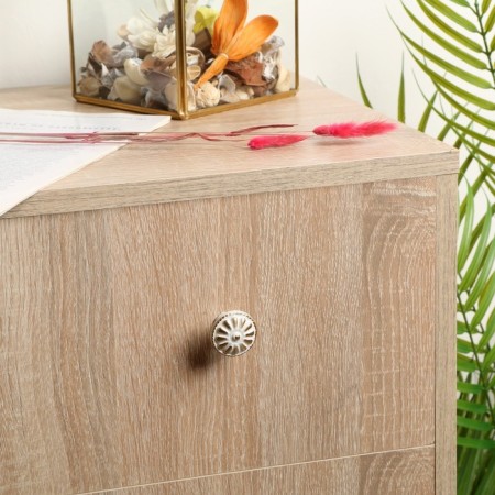 Handle button RK201, white, with a golden insert, 8 pcs TMP-4
