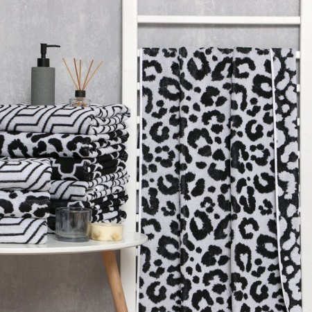Tainted Tainted Ethel "Leopard", black color, 70x130 cm, 100% cotton, 420 g/m2