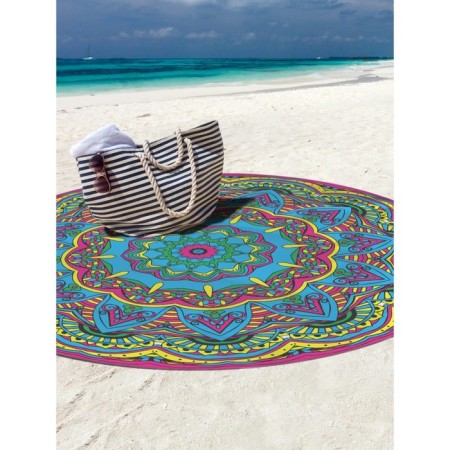 Pareo and beach rug "Rainbow Flower", d = 150 cm-2