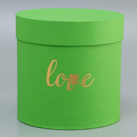 The box is round, with the embossing "Love" Saladovaya, 18*18*18cm-3