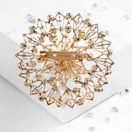 Brooch "Circle of openwork", white color in gold-1