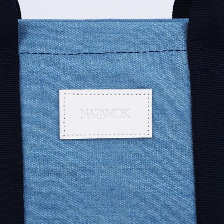 Bag Women's Shoper without fastening, lining, long belt, blue color-5