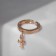Ring "Cross" with inscriptions, color gold, dimensionless