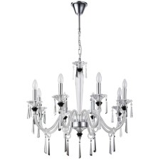 Crystal Crystal chandelier LUSSI 8XE14 40W, size 74x74x81-117 cm, color chromium
