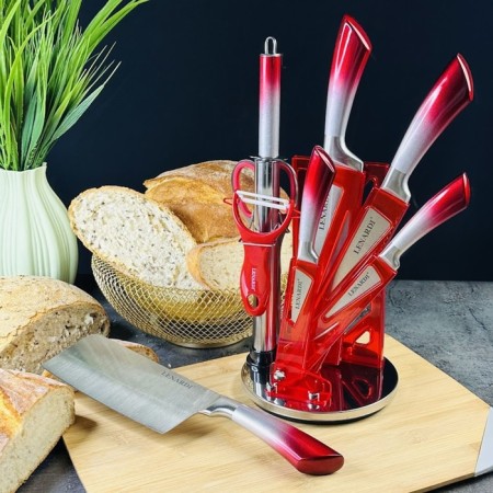 Lenardi knife set, on a stand, 9 items-1