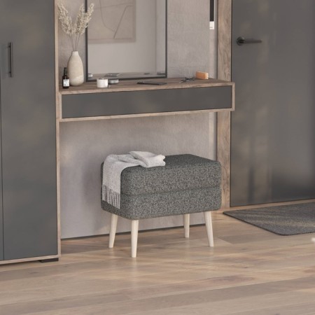 Puff "Tifani", 550 × 330 × 460 mm, Shenill fabric, color Betsy 015 / Dark gray