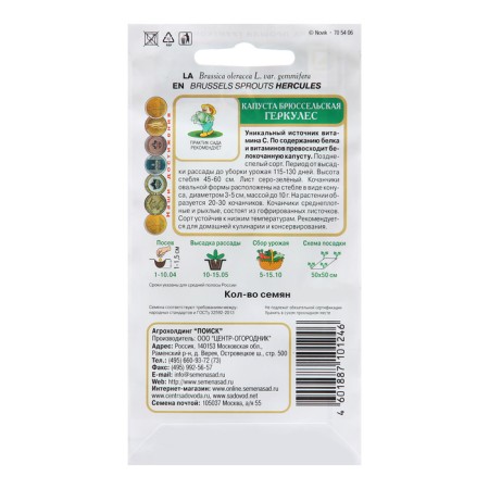 Brussels cabbage seeds "Hercules", 0.5 g-1