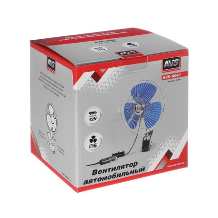Avs Comfort 8043, 12 in 6 ", metal, silver car fan-8