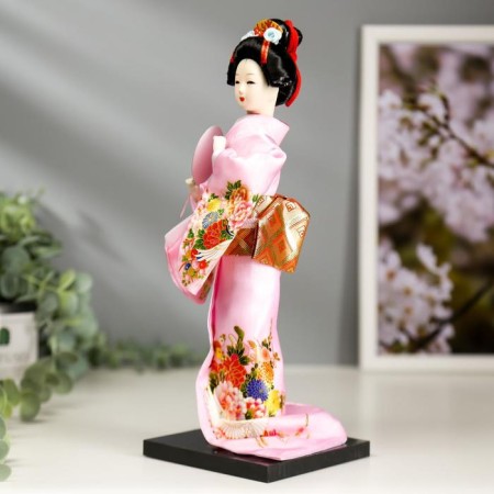 Collector doll "Japanese in a pink kimono with dough" 25x9.5x9.5 cm-2