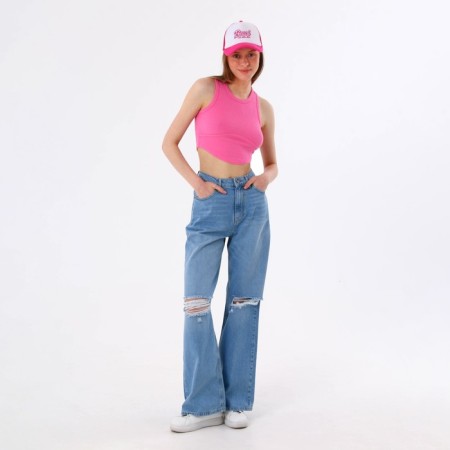 Women's cap with a grid Beach, pink color, rr 56-8