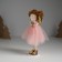Interior doll "Angel in a pink dress with wings and heart" 4x7x14 cm