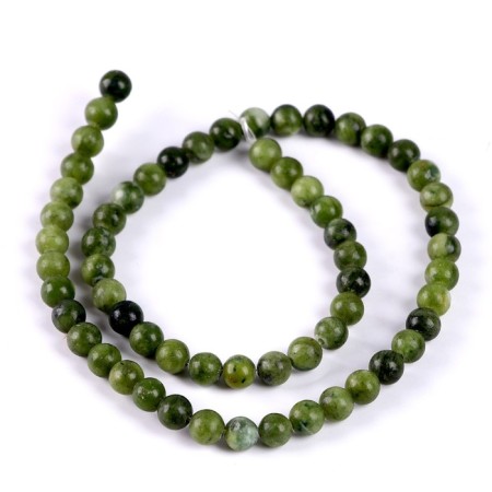 Beads made of natural stone "Green Jade" set 58 pcs., Size 1 pc. - 6 mm-4