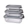 Set of glass containers, gray color, 3 pcs.
