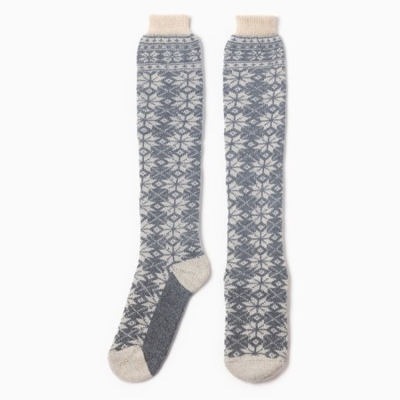 Poles of women's woolen “white snowflake”, gray color, size 23-4