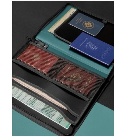 A4 lightning folder, 2 compartments, calligrata, 350 x 282 x 33 mm, plastic, 4 pockets, business class, green metallic-2
