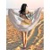 Pareo and beach rug "Girl on vacation", D = 150 cm