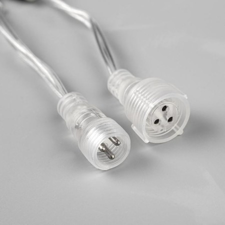 Garland "fringe" 3 × 0.6 m, IP44, UMS, transparent thread, 160 LED, red glow, white flicker, 220 V-6