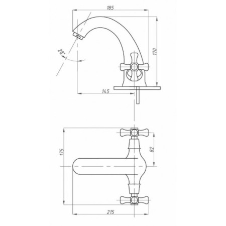 Fauzt FZS-901-07 shell mixer, two-wound, excess length is 145 mm, chrome-2