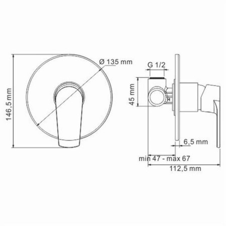 Shower mixer Wasserkraft dill 6151, single -leaf, without spout, chrome-3