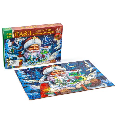 Puzzles Figure Wooden "New Year's Fairy Tale" with hungry details, 146 elements-1