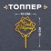 Topper "Happy Birthday", with rhinestones, color gold