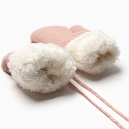 Baby mittens for claim Minaku with a lapel of 15 cm pink-2