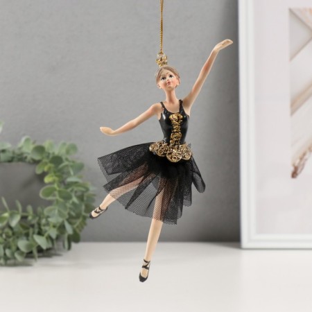 Souvenir Polystone Suspension "Ballerina in a black dress - flight" 9x4x21.5 cm