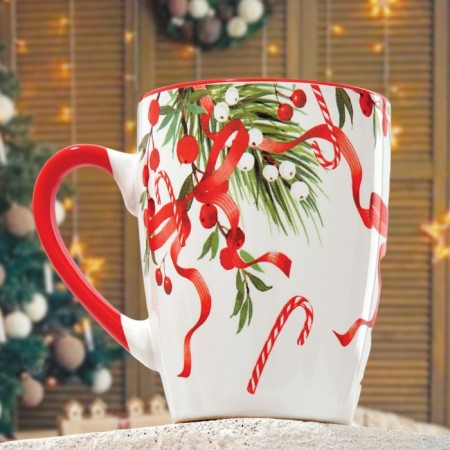 Ceramic mug "New Year's fairy tale", 350 ml, white color-1
