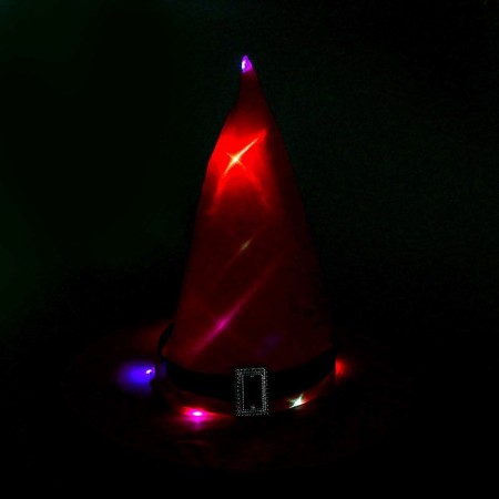 Carnival hat "Sorceress" with diodes, pink-4