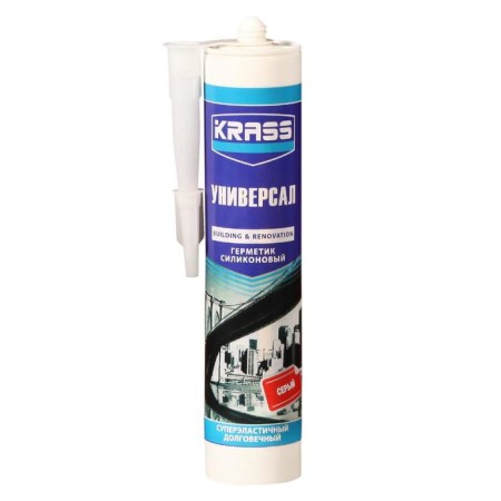 Sealant krass, silicone, universal, gray, 300 ml