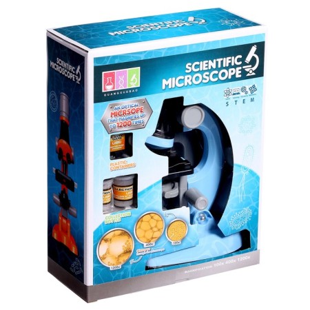 Children's microscope "Young botanist" Frendering x100, x400, x1200, blue, backlight-11