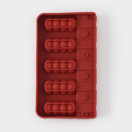 Form for candy "Bank", silicone, 19 × 11 × 2 cm, 5 cells (6 × 2.6 cm), color mix-3