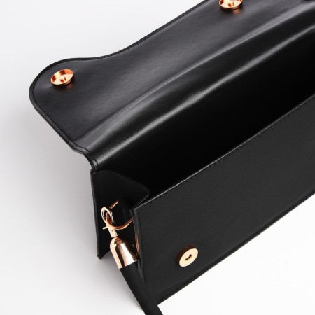 Female bag on one shoulder, on a zipper, black color-1