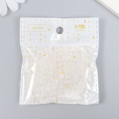 Beads for creativity plastic "Crystal with faces transparent" set of 20 grams 0.4x0.6x0.6 cm-2
