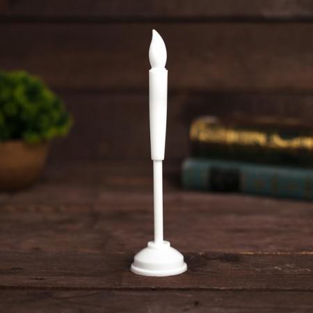 Candle, 16 cm, burns yellow, white color-1