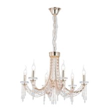 Crystal chandelier Gerhort G21149/6FGD+CL, 6x40W, E14, 115.4x62x62 cm, Golden color