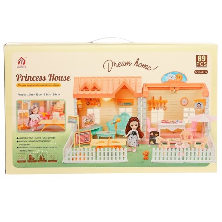 House for dolls "Cottage" with a doll and accessories-17